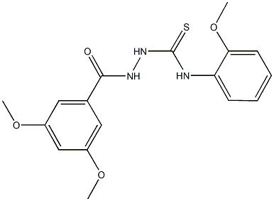 2-(3,5-dimethoxybenzoyl)-N-(2-methoxyphenyl)hydrazinecarbothioamide 化学構造式