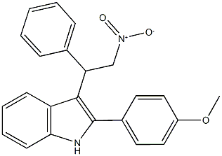 3-{2-nitro-1-phenylethyl}-2-(4-methoxyphenyl)-1H-indole Struktur