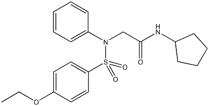 N-cyclopentyl-2-{[(4-ethoxyphenyl)sulfonyl]anilino}acetamide Structure