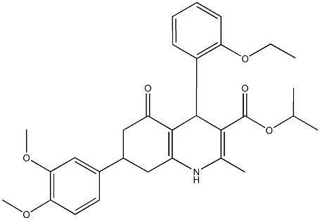 isopropyl 7-(3,4-dimethoxyphenyl)-4-(2-ethoxyphenyl)-2-methyl-5-oxo-1,4,5,6,7,8-hexahydro-3-quinolinecarboxylate
