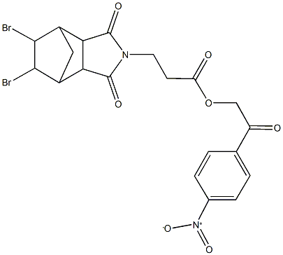 2-{4-nitrophenyl}-2-oxoethyl 3-(8,9-dibromo-3,5-dioxo-4-azatricyclo[5.2.1.0~2,6~]dec-4-yl)propanoate 结构式
