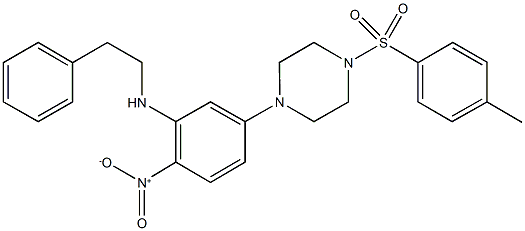 1-{4-nitro-3-[(2-phenylethyl)amino]phenyl}-4-[(4-methylphenyl)sulfonyl]piperazine,,结构式