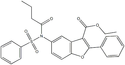 ethyl 5-[butyryl(phenylsulfonyl)amino]-2-phenyl-1-benzofuran-3-carboxylate Structure