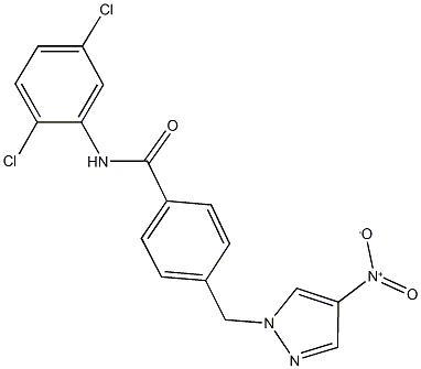 N-(2,5-dichlorophenyl)-4-({4-nitro-1H-pyrazol-1-yl}methyl)benzamide Structure