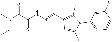 2-(2-{[1-(3-chlorophenyl)-2,5-dimethyl-1H-pyrrol-3-yl]methylene}hydrazino)-N,N-diethyl-2-oxoacetamide Structure