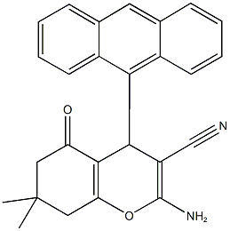 2-amino-4-(9-anthryl)-7,7-dimethyl-5-oxo-5,6,7,8-tetrahydro-4H-chromene-3-carbonitrile|