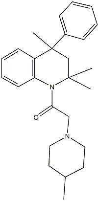 2,2,4-trimethyl-1-[(4-methyl-1-piperidinyl)acetyl]-4-phenyl-1,2,3,4-tetrahydroquinoline 结构式