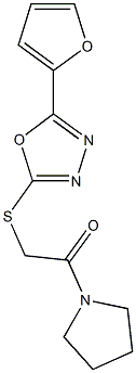 5-(2-furyl)-1,3,4-oxadiazol-2-yl2-oxo-2-(1-pyrrolidinyl)ethylsulfide Structure