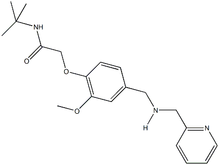 N-(tert-butyl)-2-(2-methoxy-4-{[(2-pyridinylmethyl)amino]methyl}phenoxy)acetamide 化学構造式