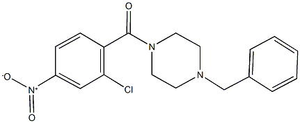 1-benzyl-4-{2-chloro-4-nitrobenzoyl}piperazine Struktur