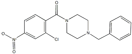 1-benzyl-4-{2-chloro-4-nitrobenzoyl}piperazine 化学構造式