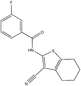 N-(3-cyano-4,5,6,7-tetrahydro-1-benzothien-2-yl)-3-fluorobenzamide 结构式