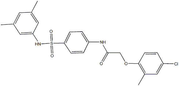 2-(4-chloro-2-methylphenoxy)-N-{4-[(3,5-dimethylanilino)sulfonyl]phenyl}acetamide,,结构式