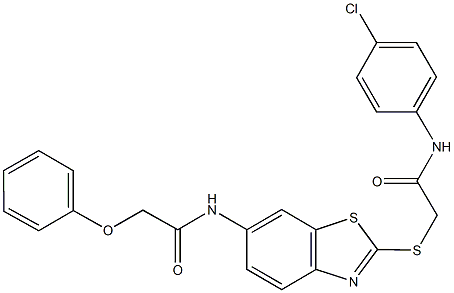  N-(2-{[2-(4-chloroanilino)-2-oxoethyl]sulfanyl}-1,3-benzothiazol-6-yl)-2-phenoxyacetamide