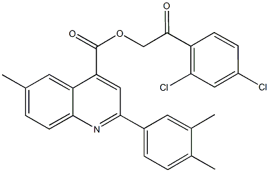 2-(2,4-dichlorophenyl)-2-oxoethyl 2-(3,4-dimethylphenyl)-6-methyl-4-quinolinecarboxylate 结构式