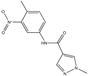 N-{3-nitro-4-methylphenyl}-1-methyl-1H-pyrazole-4-carboxamide 化学構造式