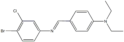 N-(4-bromo-3-chlorophenyl)-N-[4-(diethylamino)benzylidene]amine Struktur