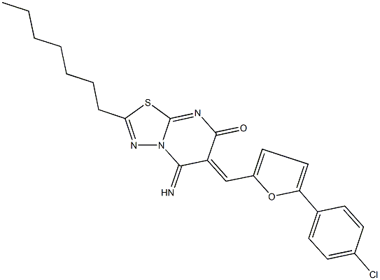 6-{[5-(4-chlorophenyl)-2-furyl]methylene}-2-heptyl-5-imino-5,6-dihydro-7H-[1,3,4]thiadiazolo[3,2-a]pyrimidin-7-one