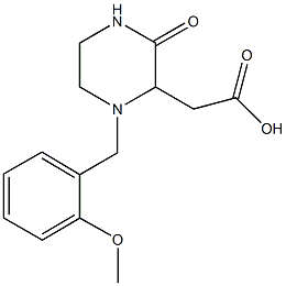 [1-(2-methoxybenzyl)-3-oxo-2-piperazinyl]acetic acid 化学構造式