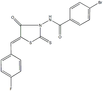 4-bromo-N-[5-(4-fluorobenzylidene)-4-oxo-2-thioxo-1,3-thiazolidin-3-yl]benzamide Struktur