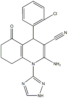 2-amino-4-(2-chlorophenyl)-5-oxo-1-(1H-1,2,4-triazol-3-yl)-1,4,5,6,7,8-hexahydro-3-quinolinecarbonitrile