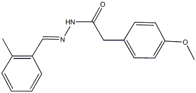 2-(4-methoxyphenyl)-N'-(2-methylbenzylidene)acetohydrazide,,结构式