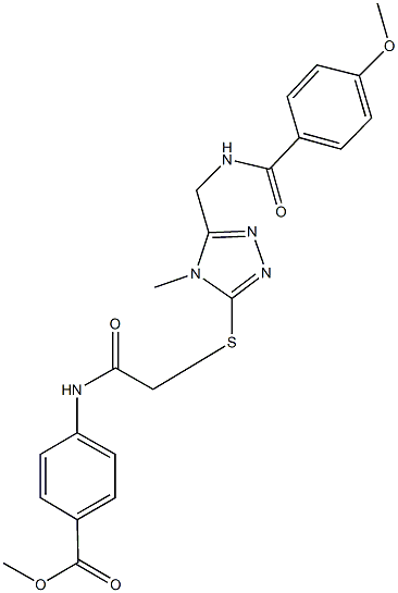 methyl 4-({[(5-{[(4-methoxybenzoyl)amino]methyl}-4-methyl-4H-1,2,4-triazol-3-yl)sulfanyl]acetyl}amino)benzoate,,结构式
