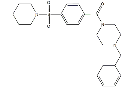 1-benzyl-4-{4-[(4-methyl-1-piperidinyl)sulfonyl]benzoyl}piperazine Structure