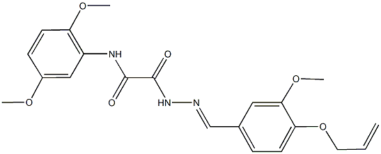 2-{2-[4-(allyloxy)-3-methoxybenzylidene]hydrazino}-N-(2,5-dimethoxyphenyl)-2-oxoacetamide 化学構造式