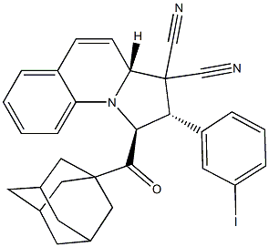 1-(1-adamantylcarbonyl)-2-(3-iodophenyl)-1,2-dihydropyrrolo[1,2-a]quinoline-3,3(3aH)-dicarbonitrile Struktur