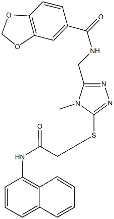 N-[(4-methyl-5-{[2-(1-naphthylamino)-2-oxoethyl]sulfanyl}-4H-1,2,4-triazol-3-yl)methyl]-1,3-benzodioxole-5-carboxamide