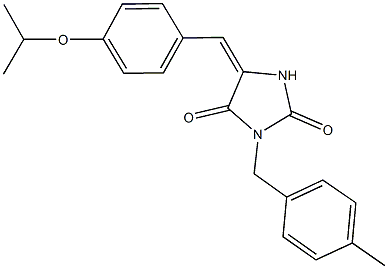 5-(4-isopropoxybenzylidene)-3-(4-methylbenzyl)-2,4-imidazolidinedione 化学構造式