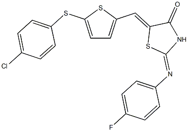 5-({5-[(4-chlorophenyl)sulfanyl]thien-2-yl}methylene)-2-[(4-fluorophenyl)imino]-1,3-thiazolidin-4-one|