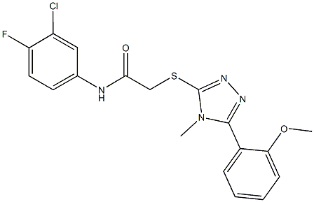 N-(3-chloro-4-fluorophenyl)-2-{[5-(2-methoxyphenyl)-4-methyl-4H-1,2,4-triazol-3-yl]sulfanyl}acetamide Struktur