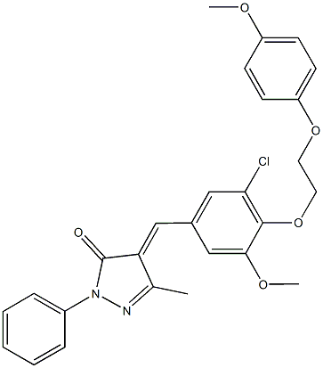 4-{3-chloro-5-methoxy-4-[2-(4-methoxyphenoxy)ethoxy]benzylidene}-5-methyl-2-phenyl-2,4-dihydro-3H-pyrazol-3-one