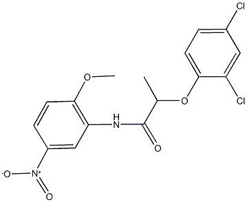 2-(2,4-dichlorophenoxy)-N-{5-nitro-2-methoxyphenyl}propanamide 化学構造式