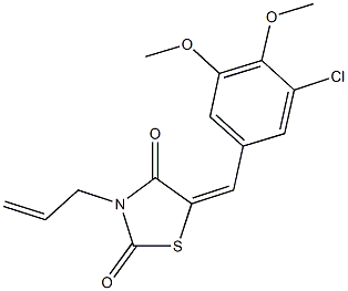 3-allyl-5-(3-chloro-4,5-dimethoxybenzylidene)-1,3-thiazolidine-2,4-dione 化学構造式