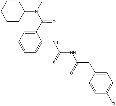  2-[({[(4-chlorophenyl)acetyl]amino}carbothioyl)amino]-N-cyclohexyl-N-methylbenzamide