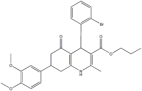 propyl 4-(2-bromophenyl)-7-(3,4-dimethoxyphenyl)-2-methyl-5-oxo-1,4,5,6,7,8-hexahydro-3-quinolinecarboxylate