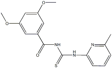 N-(3,5-dimethoxybenzoyl)-N'-(6-methyl-2-pyridinyl)thiourea Structure