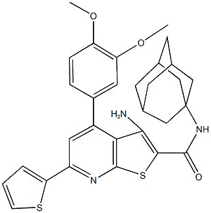 N-(1-adamantyl)-3-amino-4-(3,4-dimethoxyphenyl)-6-(2-thienyl)thieno[2,3-b]pyridine-2-carboxamide|