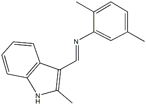 N-(2,5-dimethylphenyl)-N-[(2-methyl-1H-indol-3-yl)methylene]amine,,结构式