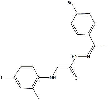 N'-[1-(4-bromophenyl)ethylidene]-2-(4-iodo-2-methylanilino)acetohydrazide Structure