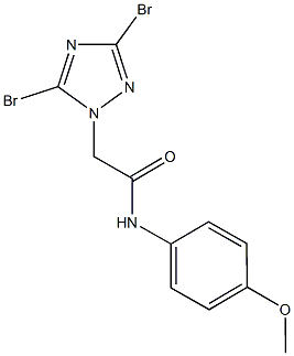 2-(3,5-dibromo-1H-1,2,4-triazol-1-yl)-N-(4-methoxyphenyl)acetamide,,结构式