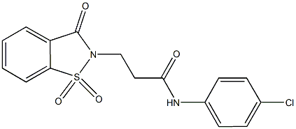 N-(4-chlorophenyl)-3-(1,1-dioxido-3-oxo-1,2-benzisothiazol-2(3H)-yl)propanamide 结构式