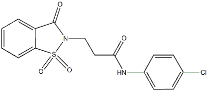 N-(4-chlorophenyl)-3-(1,1-dioxido-3-oxo-1,2-benzisothiazol-2(3H)-yl)propanamide Struktur