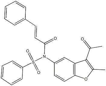N-(3-acetyl-2-methyl-1-benzofuran-5-yl)-N-cinnamoylbenzenesulfonamide|