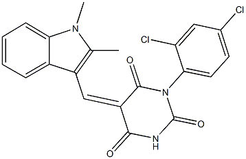 1-(2,4-dichlorophenyl)-5-[(1,2-dimethyl-1H-indol-3-yl)methylene]-2,4,6(1H,3H,5H)-pyrimidinetrione