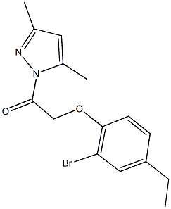 2-bromo-4-ethylphenyl 2-(3,5-dimethyl-1H-pyrazol-1-yl)-2-oxoethyl ether