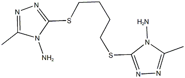 3-({4-[(4-amino-5-methyl-4H-1,2,4-triazol-3-yl)sulfanyl]butyl}sulfanyl)-5-methyl-4H-1,2,4-triazol-4-ylamine 结构式
